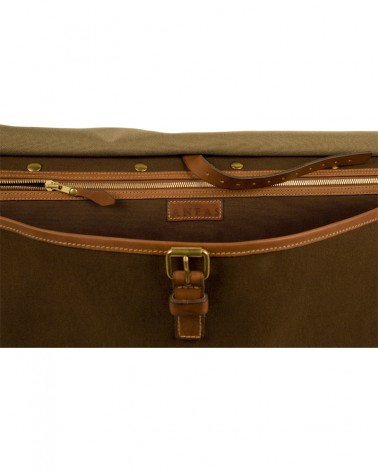 Aneas: Bags and Baggage THREE GUSSETED HUNTING BAG - CANVAS & LEATHER